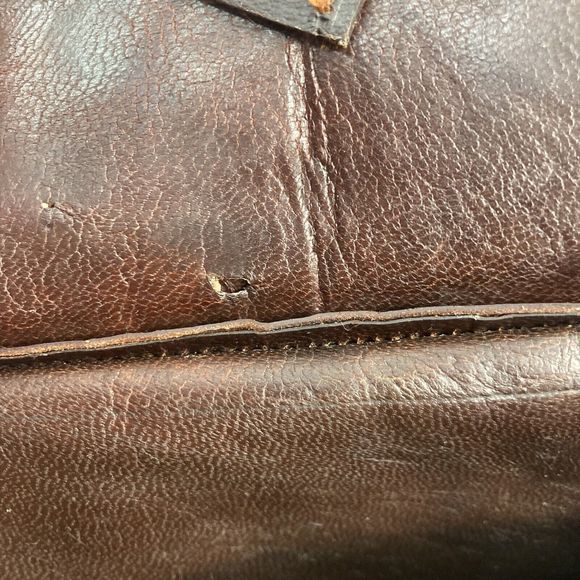 Genuine Leather Backpack Purse Pockets Adjustable Drawstring Buckle Brown Soft - Picture 14 of 14